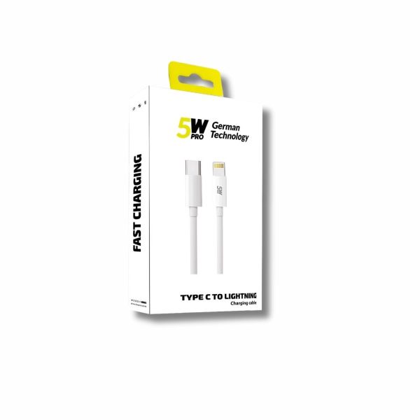 5WPRO USB Kabal Type-C to Lightning 3A 1m